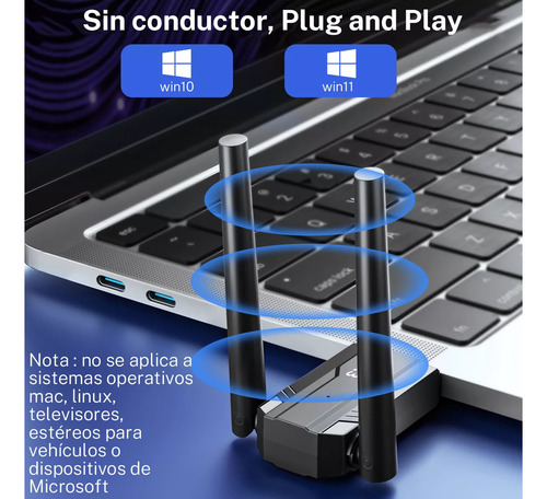 Ax900m Adaptador Usb Wifi 6 Bluetooth 5.4