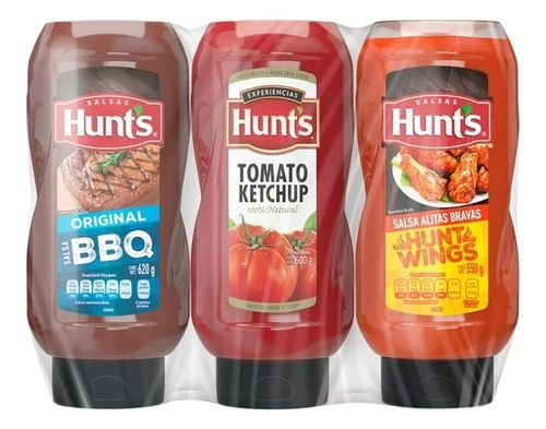 Paquete Para Fiesta Salsas Hunt's 3 Pzas Bbq Catsup Alitas