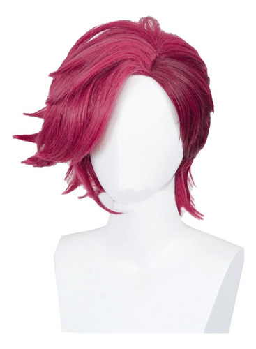 Q Arcane League Of Legends Vi Cosplay Peluca Corto Pelo 30cm