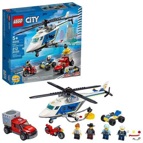 Kit Lego City Policía Persecución En Helicóptero 60243 3+