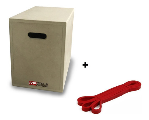 Imagen 1 de 10 de Kit Cajon De Salto 30x40x50 + Banda Elastica Asistencia Fit