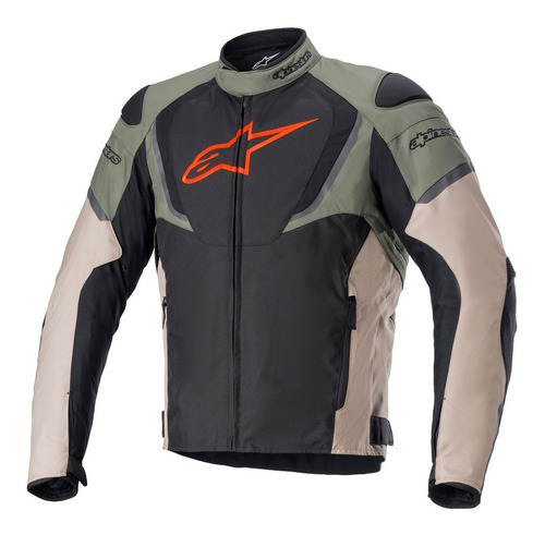 Jaqueta Alpinestars T-jaws V3 Wp Preto Verde Militar Bege