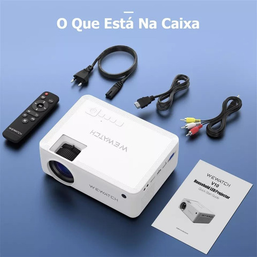 Projetor Wewatch V10 8500 Lúmens Hd 1080p Wi-fi Bluetooth Cor Branco Branco