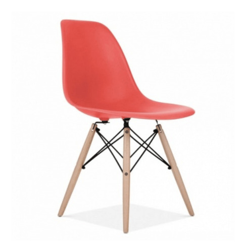 Silla Taburete Tipo Eames Dsw Roja - Mundo Trabajo