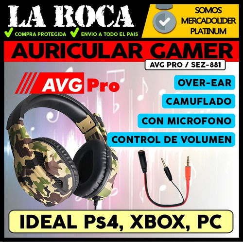 Imagen 3 de 10 de Auricular Gamer Con Microfono Pc Gaming Ps4 Xbox Cuo