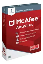 Comprar Mcafee Antivirus 1 Dispositivo 3 Años Digital