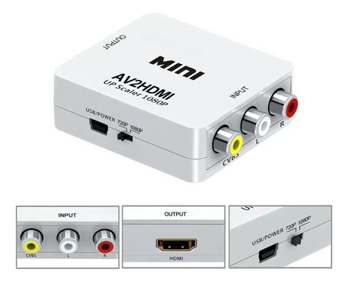 Convertidor Hdmi A Rca Blanco