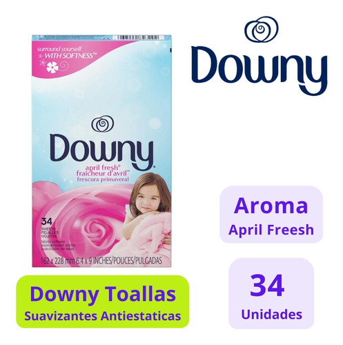 Downy Toallitas Antiestaticas April Fresh - 34uds