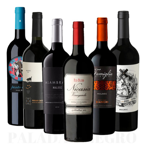 Combo Malbec Nicasia + Alambrado + Famiglia X6 Paladar Negro