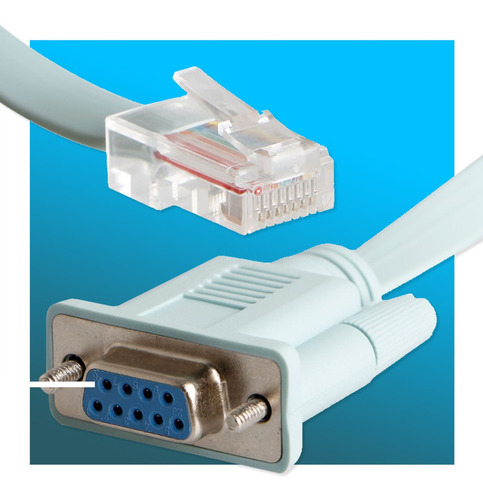 Imagen 1 de 4 de Cable Rj45 Macho A Db9 Rs232 Hembra Consola Cisco Ethernet