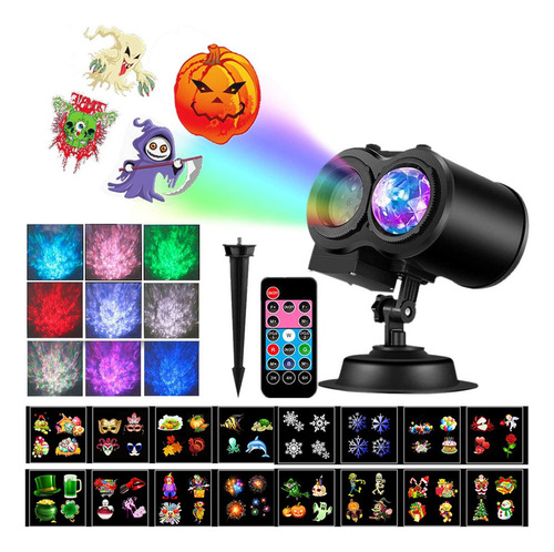 Luz De Proyector De Halloween 3d Ocean Wave Y 16 Patrones