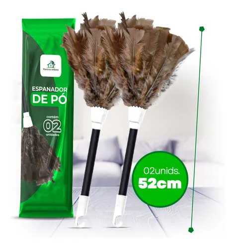comprar Kit 2 Espanador De Po Pena Peru 52 Cm Cabo Espanadores Para Limpar Limpeza De Casa Profissional Floresta Urbana