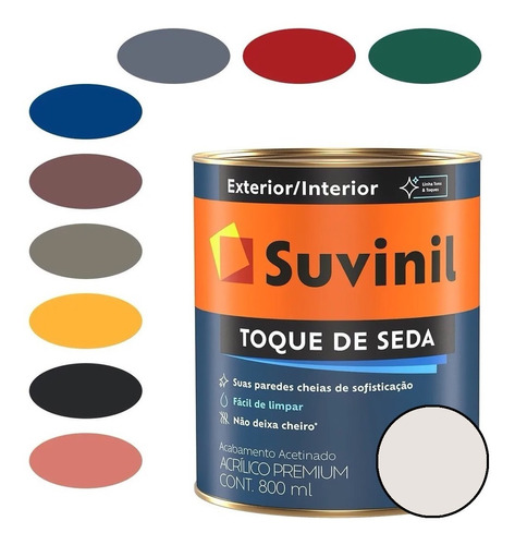 Tinta P/ Parede 800ml Suvinil Toque De Seda  Cores Especiais