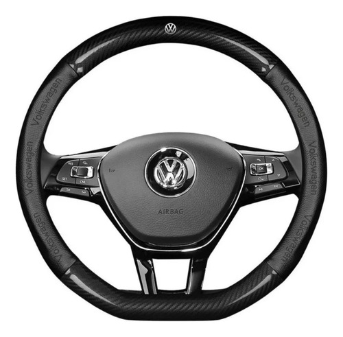 Funda De Volante De Fibra De Carbono Para Volkswagen 38cm