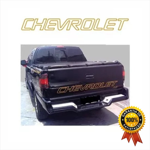 Emblema/adesivo Chevrolet Filetado Traseira S10 Ouro 99/2000 Modelo PL0507 - Chevrolet Dourado 99/00