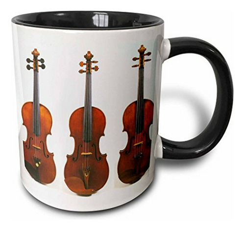 Taza 3d De Violines Antiguos - Dos Tonos - 11 Onzas