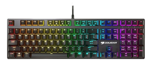 Teclado gamer Cougar Vantar Mx QWERTY Cougar Red inglés US color negro con luz RGB