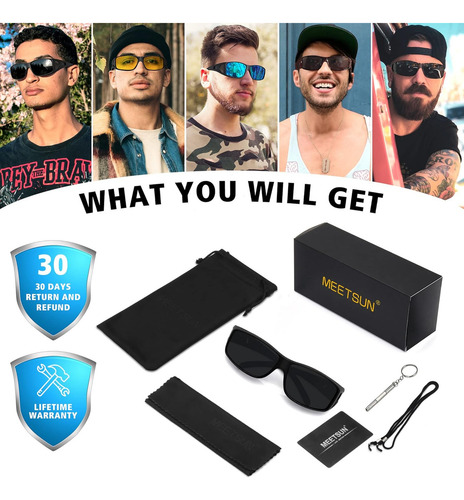 Gafas De Sol Meetsun Fit Over Glasses Para Hombre Y Mujer...