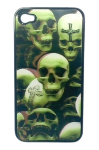 Capa Para iPhone 4 4s Holográfica 3d Caveiras Grandes Novo