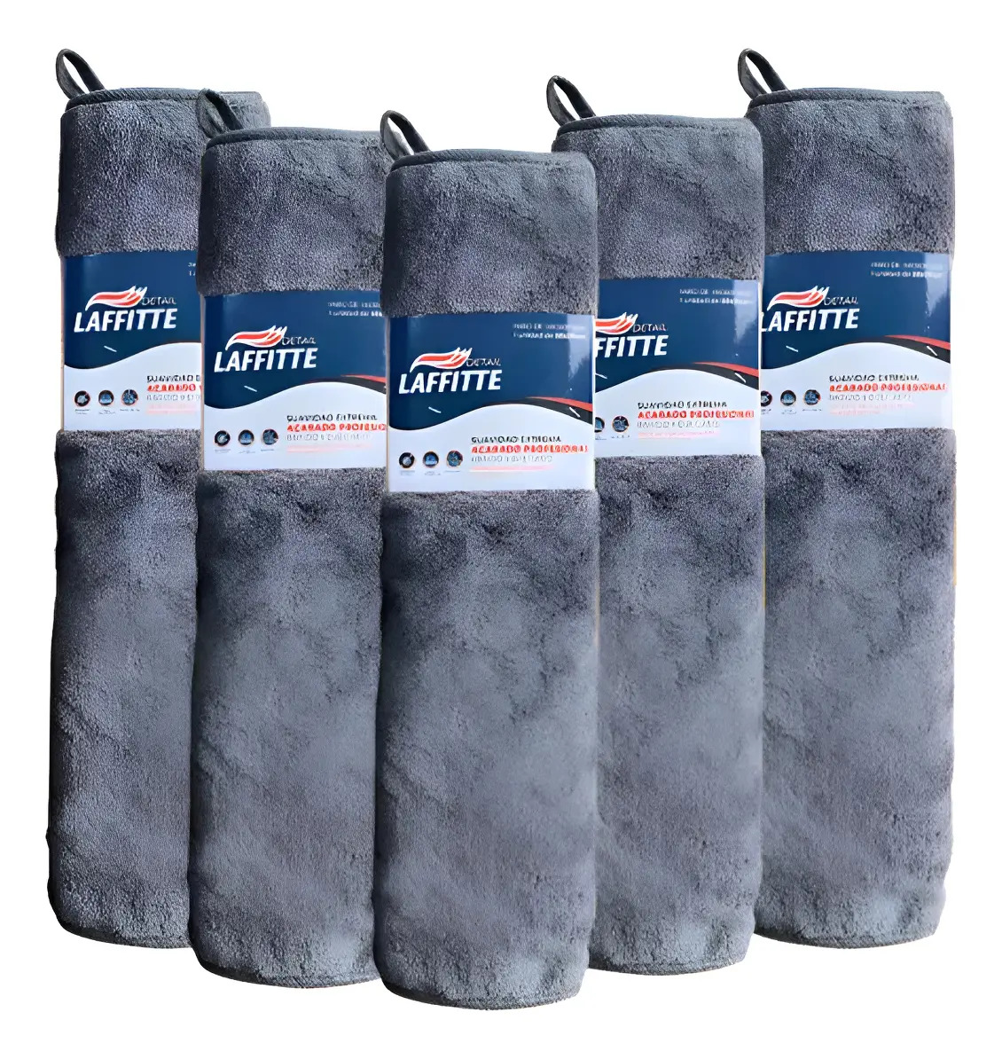Paño de limpieza Laffitte AJ52 paño gris oscuro pack x 5