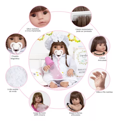 Bebê Reborn Baby Alive Realista Braço e Perna 100% Silicone