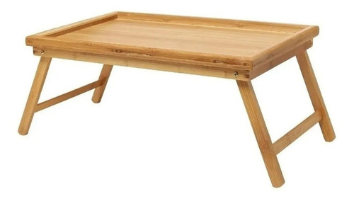 Imagen 2 de 8 de Mesa Bandeja De Cama Desayunador Madera Bambu Notebook