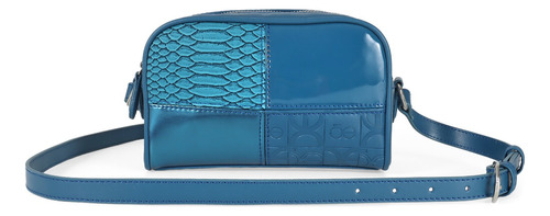 Bolso Cloe Crossbody Estampado Con Diferentes Texturas Azul