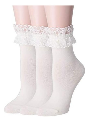 Sryl Calcetines Tobilleros De Encaje Para Mujer, Calcetines