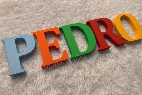 Nome Infantil Em Mdf Colorido 6 Letras De A A Z 12cm Altura