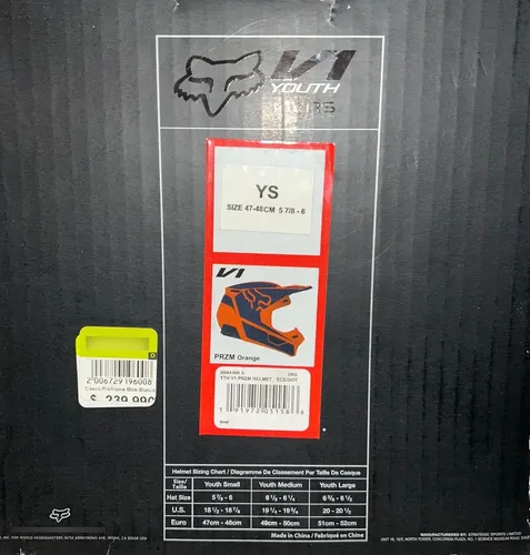 Casco Fox V1 Przm 2019 Orange Talla Ys 47cm - 48cm | Cuotas sin