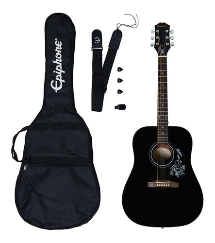Guitarra Folk Kit EpiPhone Starling Player Pack Ebony