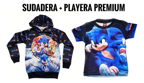 Sudadera Mas Playera Combo Full Print Premium Para Niño