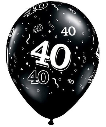 40 Globos De Látex, Negro Y Ónix, 11 Pulgadas