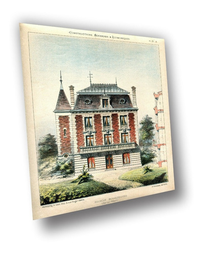 Lienzo Canvas Arquitectura Plano Casa Burguesa 1830 110x80