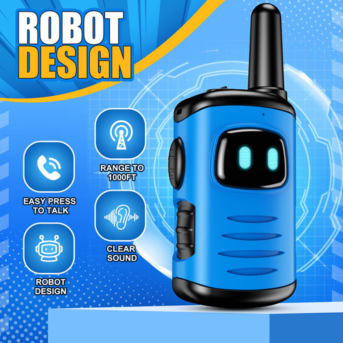 Walkie Talkies 2 Radios Azules Robot Regalo Navidad 9