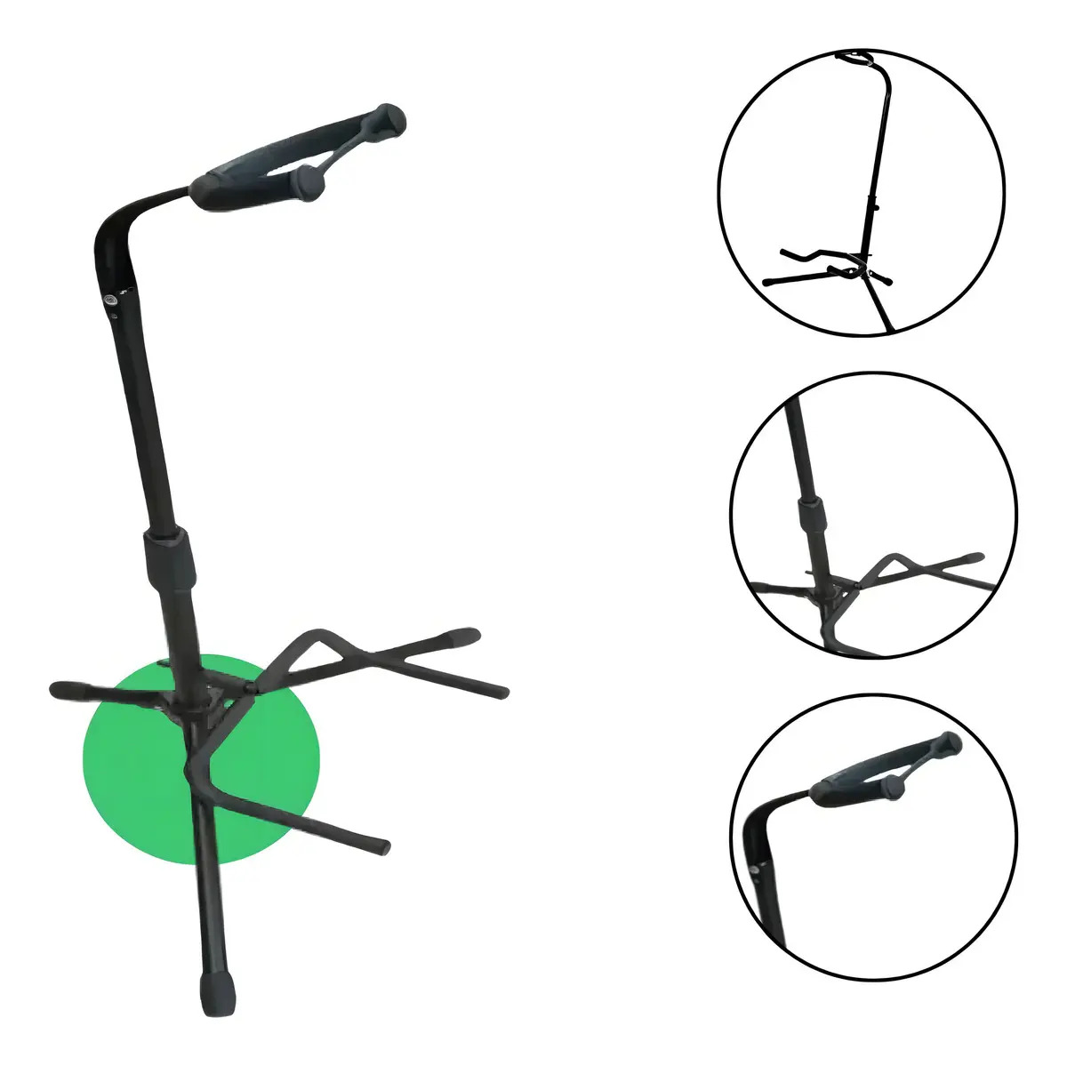 Suporte De Chão Para Violão Guitarra Baixo Regulável Aço-Metalon Preto Dc Music