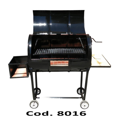 Imagen 2 de 5 de Parrilla Tambor Altura Regulable Mesada De Madera Carbonera