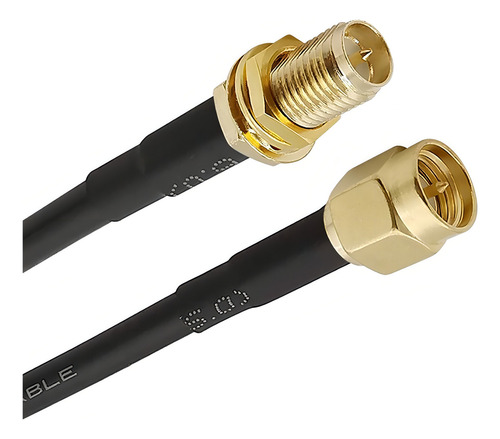 Cabo Extensor Pigtail 10 Mts Rgc58 Sma Macho + Rp-sma Fêmea