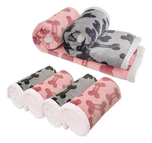 Dog Blankets 6 Pack Flannel Fleece Puppy Throw Blankets Bulk