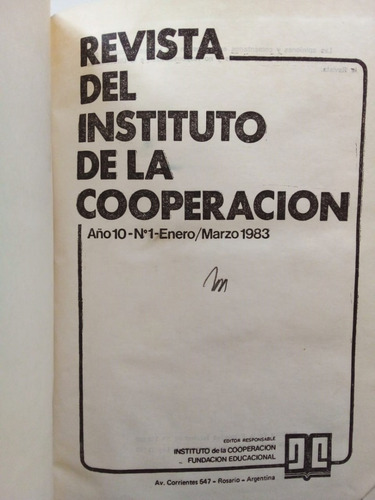 Revista Instituto Cooperación #10 - Aa Vv - 1983 T D - U (Reacondicionado)