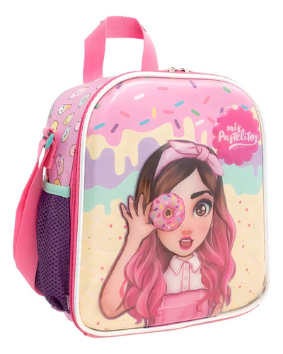 Mochila Y Lapicera Mis Pastelitos 3d Rosa Niña