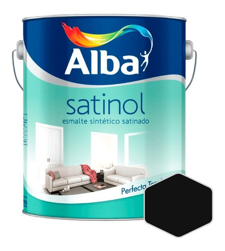 Satinol Esmalte Sintético Negro Satin Prot Superficie | 4lt