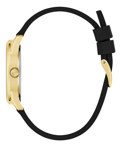Reloj Mujer Guess Steel Dorado Silicona. Correa Negro