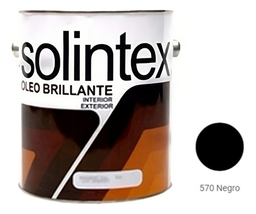 Pintura Oleo Brillante Negro Solintex 1 Galon