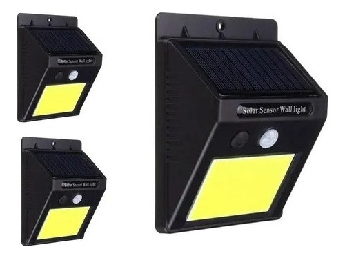 Pack 3 Foco Solar Led Sensor Movimiento