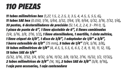Imagen 4 de 7 de Juego Herramientas Tubos Y Llaves De 110 Piezas Kroner