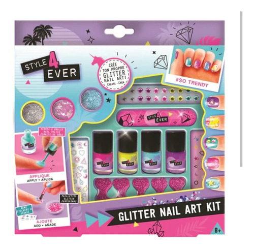 Style 4 Ever Glitter Nail Art Kit Maquillaje Niña