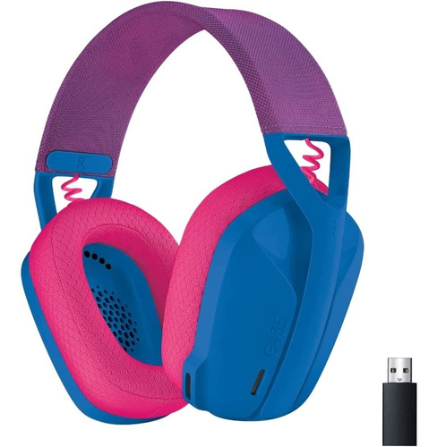 Audífonos gamer inalámbricos Logitech G Series G435 azul y frambuesa