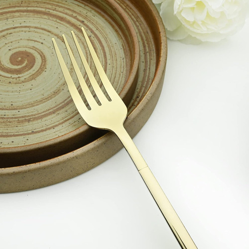 Juego De Cubiertos Janking Mirror Champagne Gold De 24 Pi...