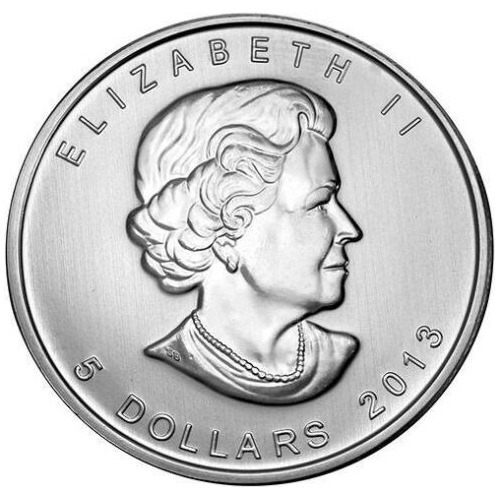 Imagen 3 de 6 de Moneda Plata Canada Maple Leaf Hoja Arce Elizabeth 2013 Onza